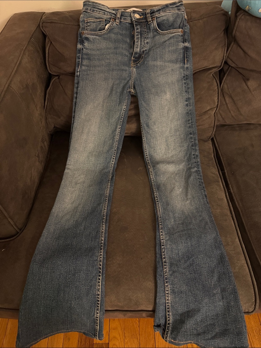 Zara Medium Blue Flare Jeans